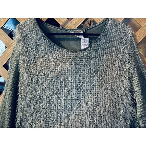 NWT INDIGO THREAD CO. Soft Green Mixed Fabrics Asymmetrical Lagenlook Tunic XL - Picture 8 of 11